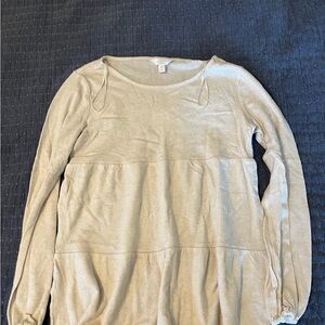 Cream Long Sleeve Top